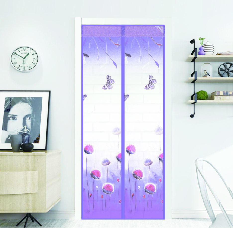 folding antimosquito net sliding screen doors to prevent bugs and mosquitos Butterfly violet